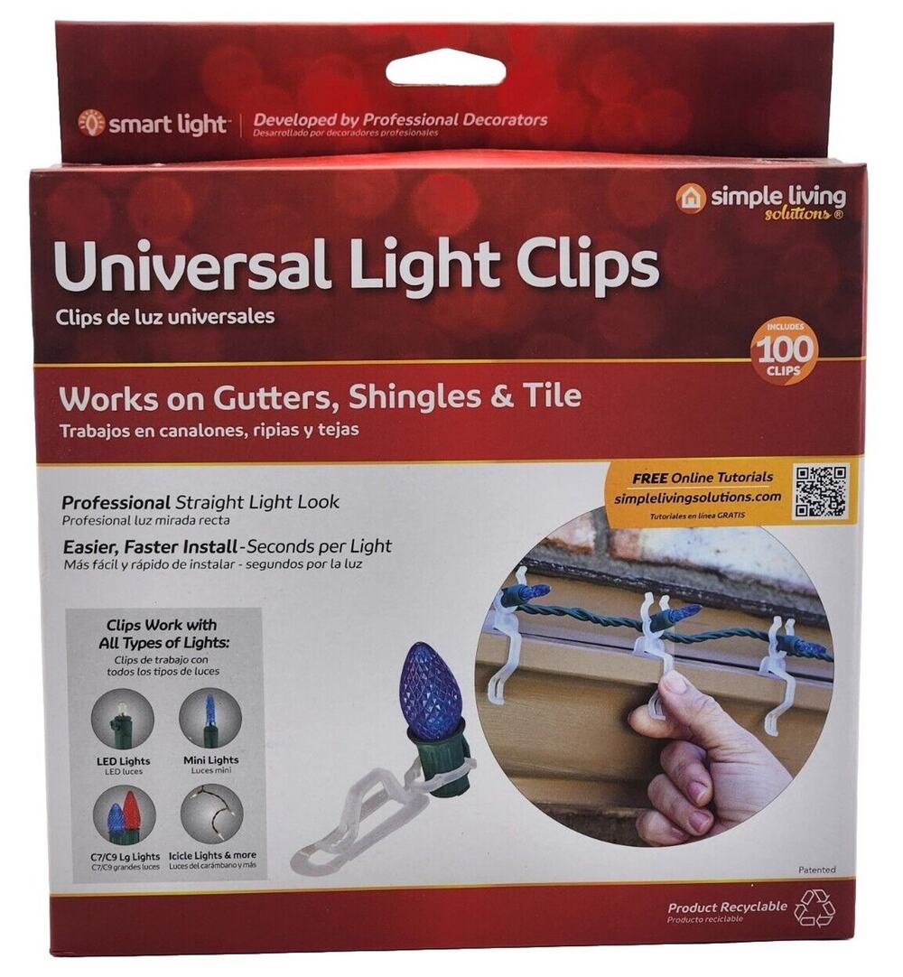 Universal Light Clips C7, C9, LED, Icicle, and Mini 100 Clips Brand New In Box